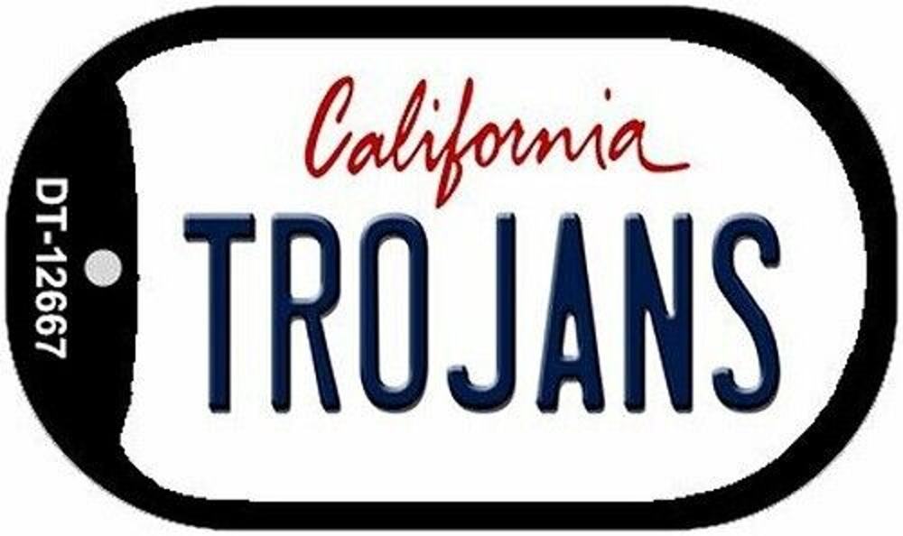 NCAA USC Trojans Necklace Dog Tag Metal Basketball California SC New Chain